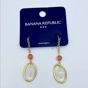 Banana Republic Factory Matte Gold Tone Dangle Drop Earrings NWT